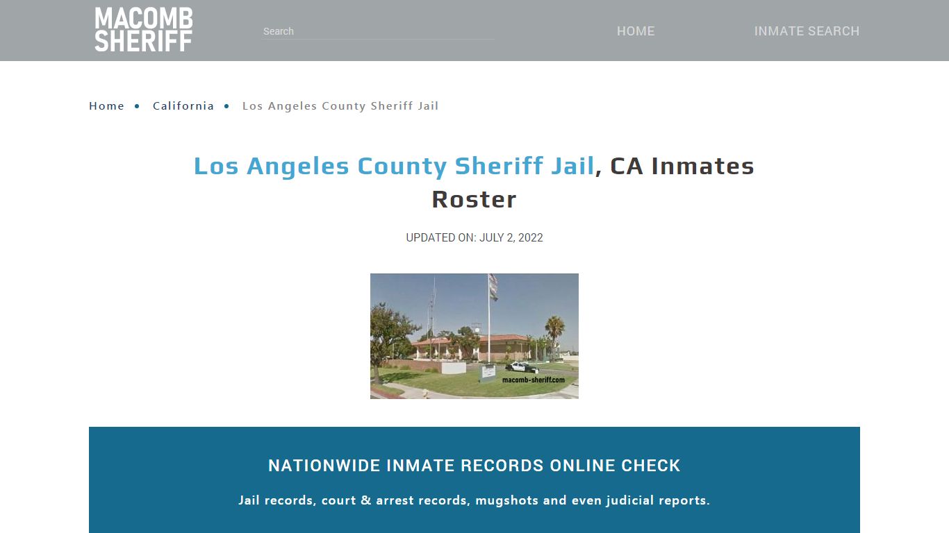 Los Angeles County Sheriff Jail, CA Jail Roster, Name Search